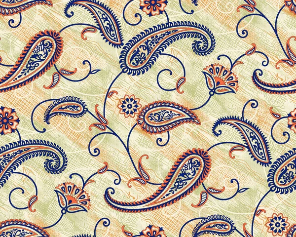 Bezešvé Hedvábné Paisley Vzor Texturou Pozadí — Stock fotografie
