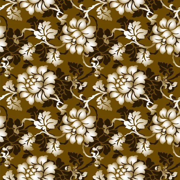 Diseño Patrón Fondo Pantalla Floral Sin Costuras — Archivo Imágenes Vectoriales