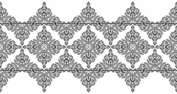 Seamless traditional Asian vector border design