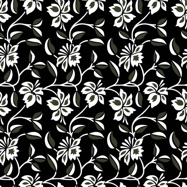 Motif Floral Sans Couture Sur Fond Sombre — Image vectorielle