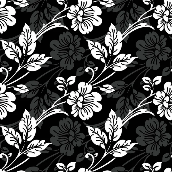 Diseño Patrón Floral Sin Costura Vectorial — Archivo Imágenes Vectoriales