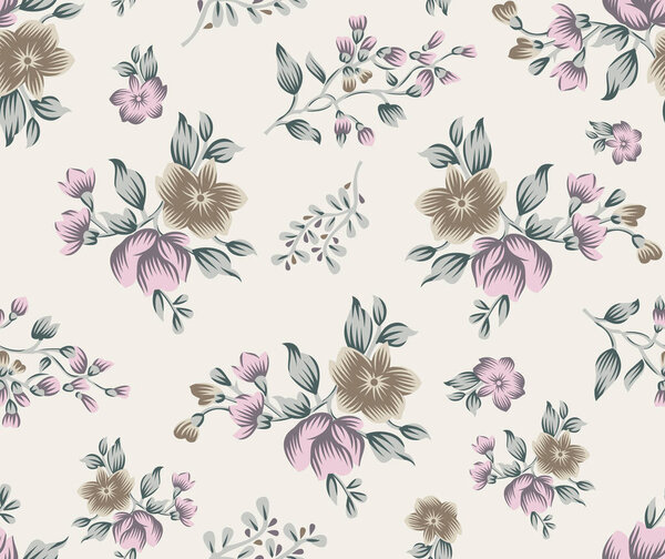 Patrón Floral Textil Sin Costuras Sobre Fondo Claro — Vector de stock