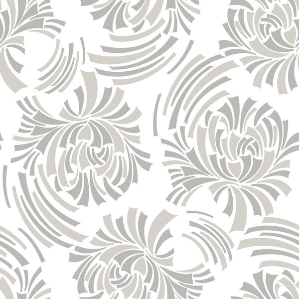 Abstract seamless vector floral pattern on white background