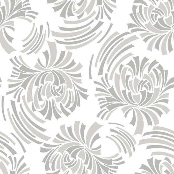 Patrón Floral Vectorial Sin Costura Abstracto Sobre Fondo Blanco — Archivo Imágenes Vectoriales