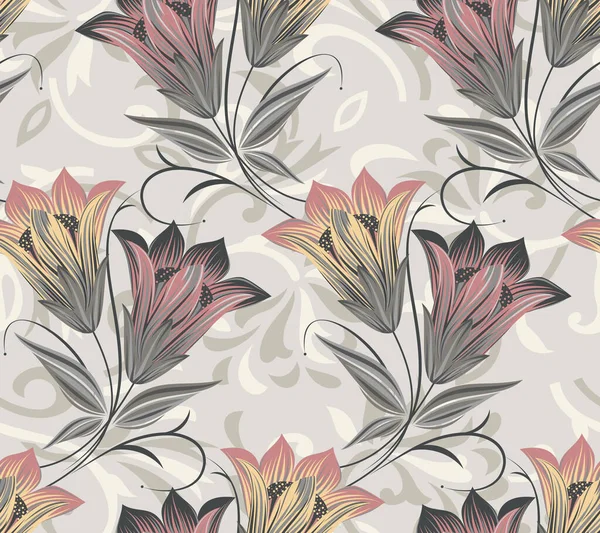 Diseño Patrón Flor Textil Sin Costuras — Vector de stock