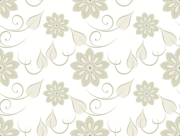 シームレスな渦巻きの花の壁紙パターンデザイン — ストックベクタ