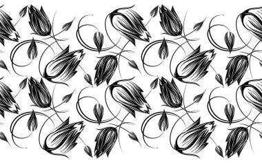 Beyaz arkaplanda kusursuz soyut gül kenar tasarımı