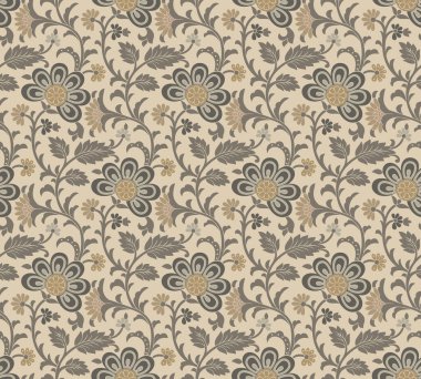 Kusursuz eski çiçek desenli duvar kâğıdı tasarımı