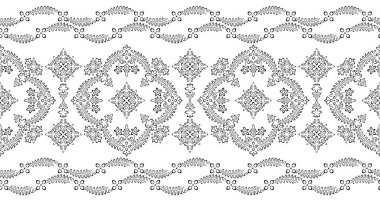 Kusursuz dantelli vektör çiçek sınır tasarımı