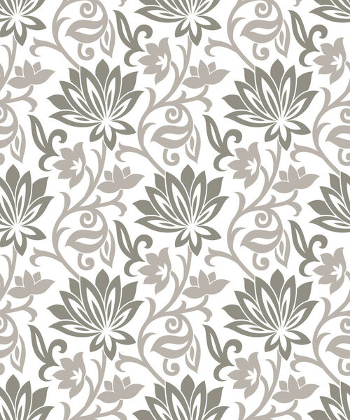 Бесшовные векторные обои цветок лотоса дизайн шаблона