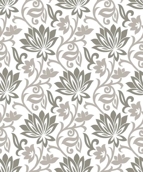 Seamless Vector Lotus Flower Wallpaper Pattern Design — Stock Vector