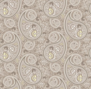 Seamless traditional Asian paisley pattern design clipart