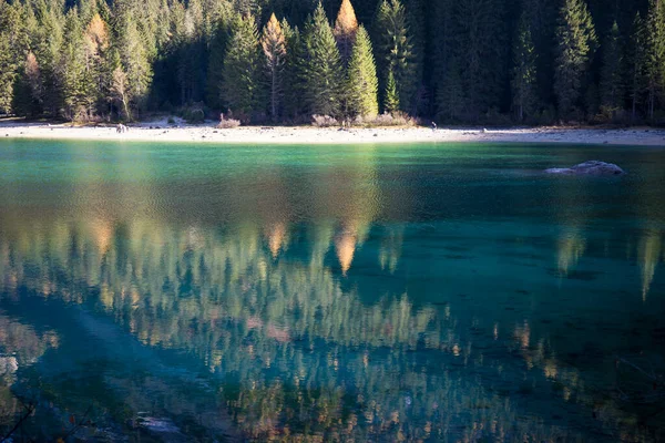 Las Aguas Cristalinas Del Lago Tovel Trentino Alto Adigio Italia — Foto de Stock