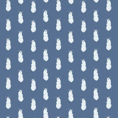 Şirin tavşan deseni, çocuk odası ve kumaşı için ideal, mavi arka planı var.