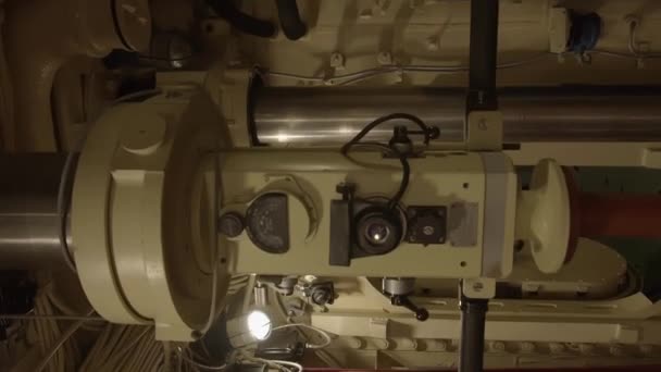 Verticale Vecchio Giro Interno Sottomarino Combattimento Giorno Sottomarino Della Marina — Video Stock