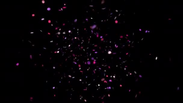 Pink Lilac Confetti Transparent Background High Quality Footage — Αρχείο Βίντεο