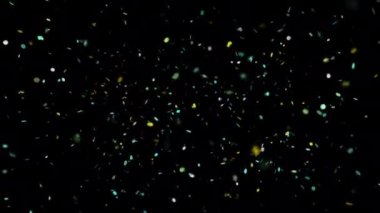 Confetti green transparent background in 4K. High quality 4k footage