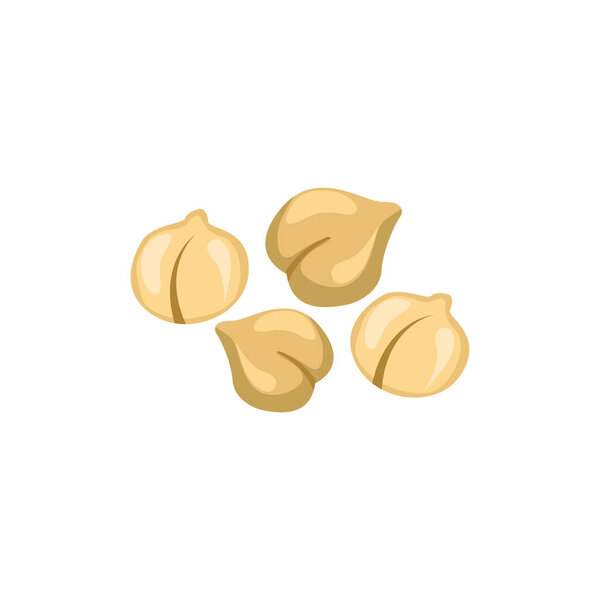 Chickpeas also known as garbanzo beans. Farm market product. Great for emplate label, packing, web, menu, logo, textile, icon. Vector illustration isolated on white background.