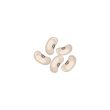  Black eyed pea. Several black-eyed. Vector illustration isolated on white background. For template label, packing, web, menu, logo, textile, icon