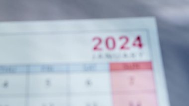 Ocak 2024 takvimi. Yakın plan.