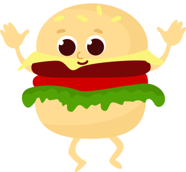 Sevimli ve komik hamburger..