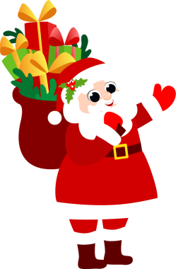 Hediyelerle Noel Baba.