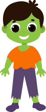 Gülümseyen zombi tatlı çocuk.