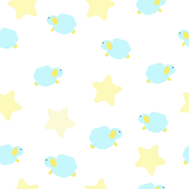 Kuzu ve yıldızlar. Çocuk tekstil ürünleri, giysiler ve yeni doğanlar için basit, pürüzsüz bir desen..