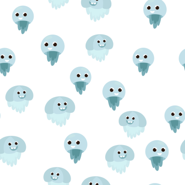 Kusursuz desenli denizanaları su altında yüzer..