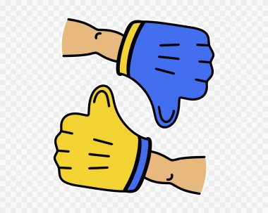 Eldivenler. Seviyor ve sevmiyor. Vektör illüstrasyonu