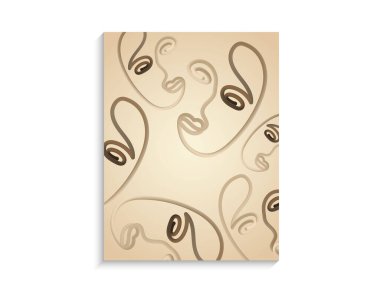 Güzel yüz soyut kadın çizimi. Yaratıcı trend vektör şablonları. Kız çizgisi boyama. Vektör illüstrasyonu