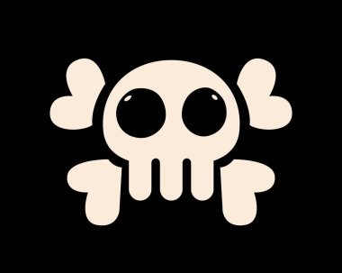 Korsan Kafatası. Havalı Minimalist Korsan Tasarımı. Vektör illüstrasyonu