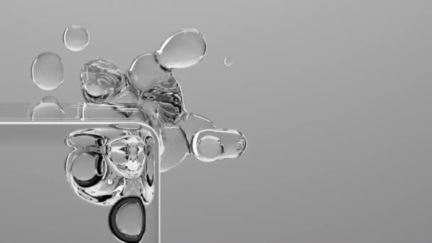 Dynamic Abstract Animation Glass Balls Liquid Organic Deformation Effect Motion — Vídeo de stock