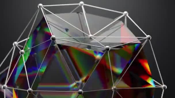 Futuristic Animation Abstract Glass Shape Color Effect Spectrum Light Plesxus — Wideo stockowe