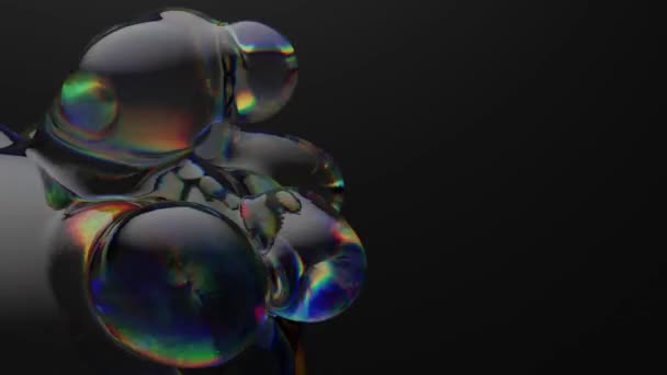 Rörelse Transparent Glas Sfär Flytande Organisk Deformationseffekt Abstrakt Rörelsemönster Metavers — Stockvideo