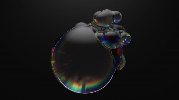 Motion Transparent Glass Sphere Liquid Organic Deformation Effect Abstract Motion — Vídeo de stock