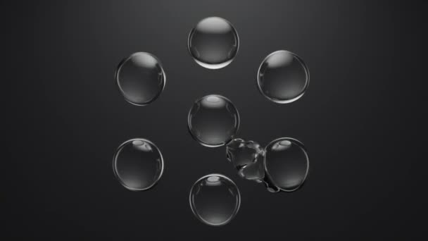 Motion Transparent Glass Sphere Liquid Organic Deformation Effect Abstract Motion — стоковое видео