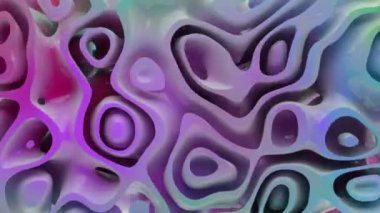 Hacimli sıvı dalgaların 3 boyutlu soyut animasyonu. Değişik renkte dalgalı desen. Soyut 3B animasyon
