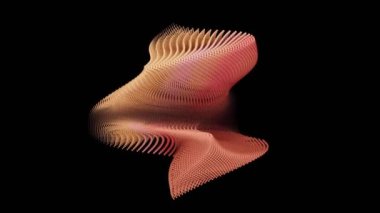 Hacim dalgalarının 3 boyutlu soyut girdap animasyonu. Değişik renkte dalgalı desen. Soyut 3B animasyon