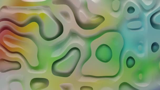 Smyčka Abstraktní Animace Objemových Tekutých Vln Multicolor Gradient Wavy Pattern — Stock video
