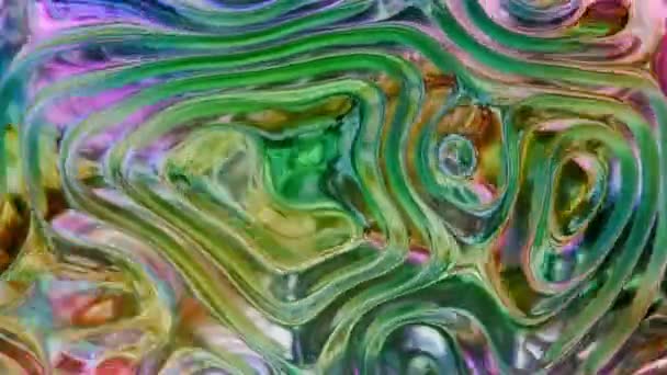 具有光色散效应的液态玻璃的三维抽象动态动画 液态金属的波梯度动画 现代动态设计动画 — 图库视频影像