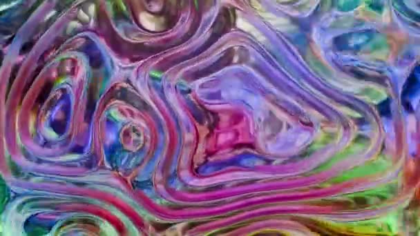 光分散効果を有する液体ガラスの3D抽象ダイナミックアニメーション 液体金属の波の勾配アニメーション モダンなダイナミックデザインアニメーション — ストック動画