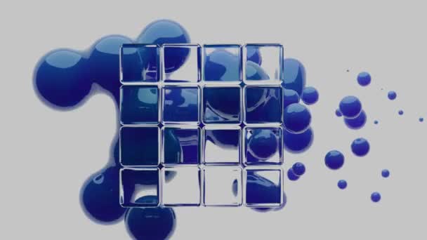 液体メタボールの3Dアニメーション モダンなダイナミックデザインアニメーション — ストック動画