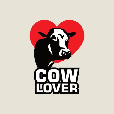 COW HEAD LOGO, silhouette of great cattle head vector illustrarions