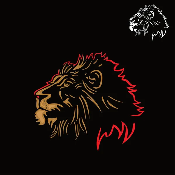 Lion Head Logo Silhouette Great Lion Face Vector Illustrations — Stock Vector