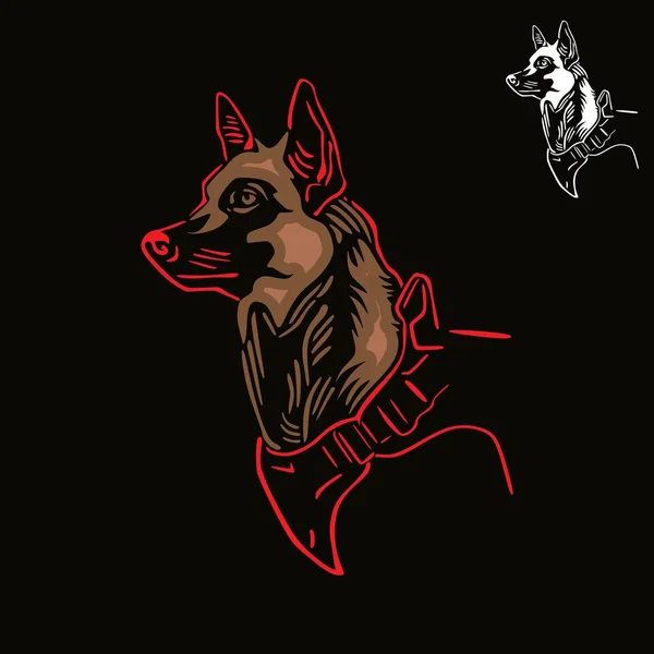 K-9 GREAT SMART DOG LOGO, silhouette of strong big dog vector illustrations