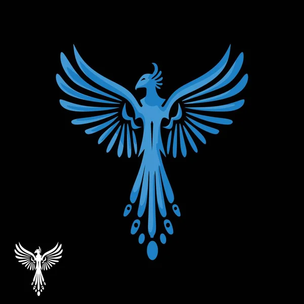 Blue Phoenix Logo 스마트 파란색 삽화의 실루엣 — 스톡 벡터