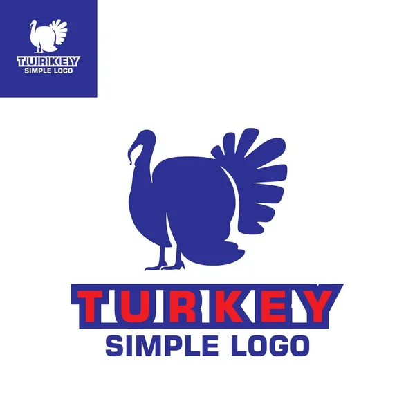 Elegant Kyckling Kalkon Logotyp Silhouette Smart Turkey Standing Vector Illustrationer — Stock vektor