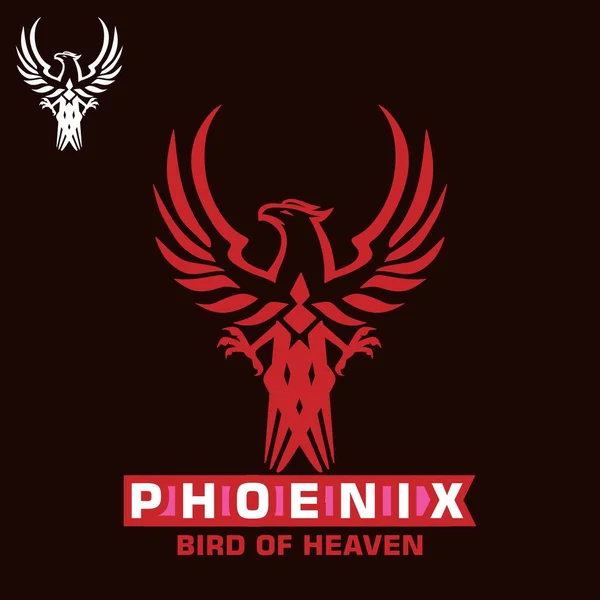 Red Phoenix Logo 삽화의 실루엣 — 스톡 벡터