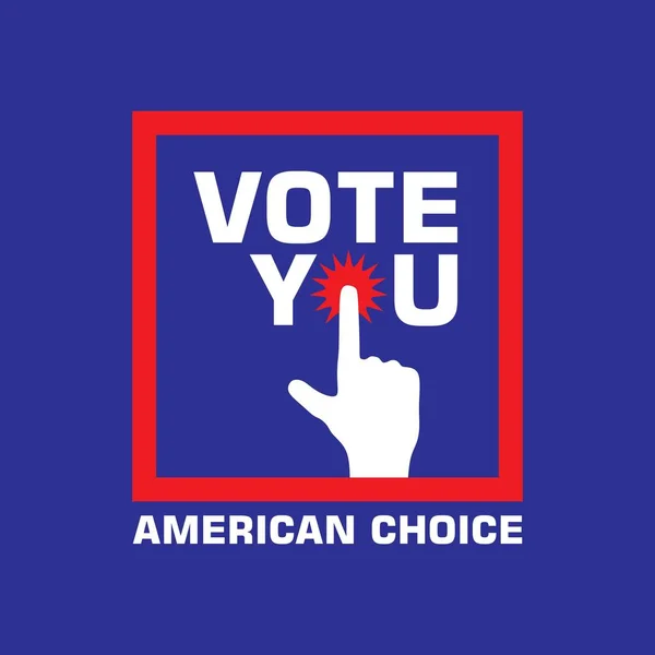 Vote Usted American Elección Logo Silueta Gran Dedo Dibujo Vector — Vector de stock